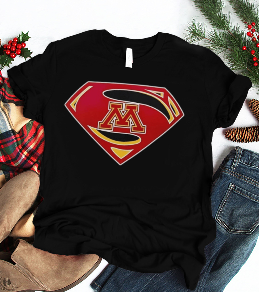 Minnesota Golden Gophers Superman Symbol College Sports Fan Gear T-Shirt