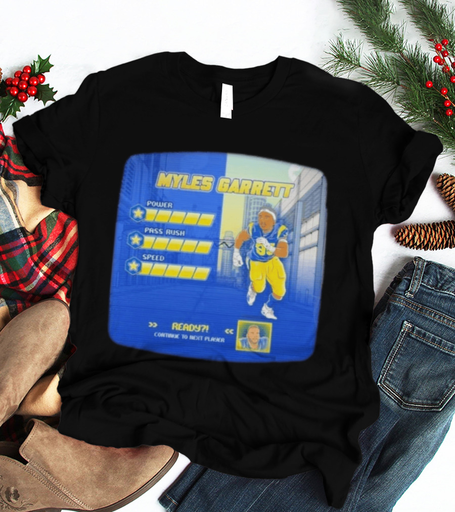 Myles Garrett Power Pass Rush Speed LA Rams 2026 Melbourne Game T-Shirt