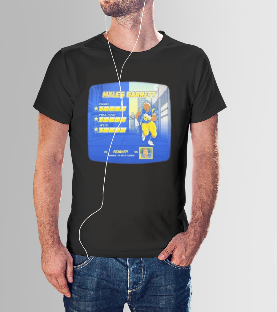 Myles Garrett Power Pass Rush Speed LA Rams 2026 Melbourne Game T-Shirt