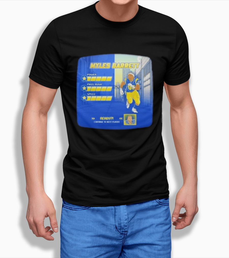 Myles Garrett Power Pass Rush Speed LA Rams 2026 Melbourne Game T-Shirt