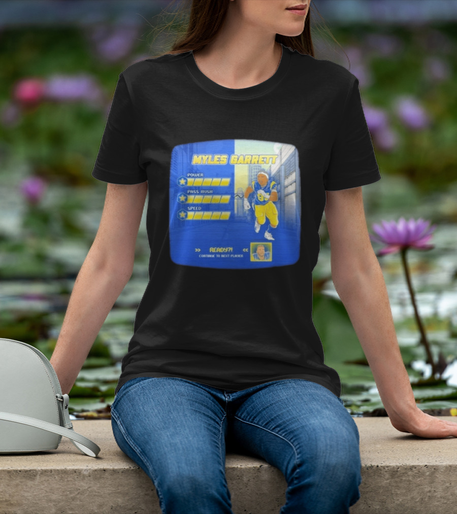 Myles Garrett Power Pass Rush Speed LA Rams 2026 Melbourne Game T-Shirt