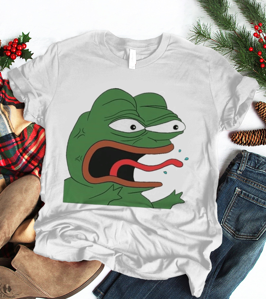 Angry Pepe Frog Meme Tongue Out Reaction Image T-Shirt