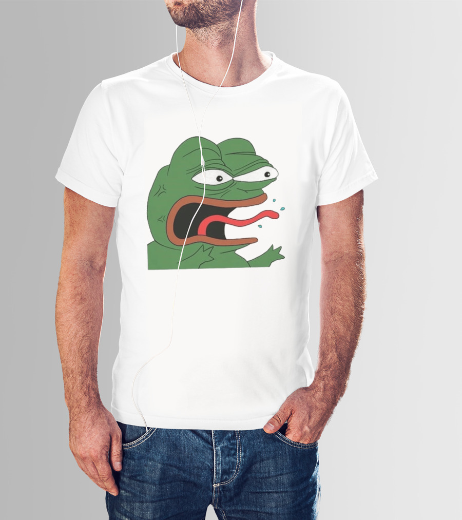 Angry Pepe Frog Meme Tongue Out Reaction Image T-Shirt