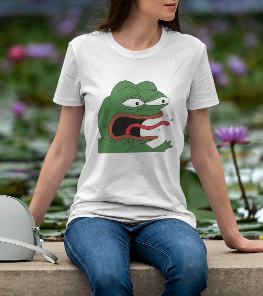 Angry Pepe Frog Meme Tongue Out Reaction Image T-Shirt