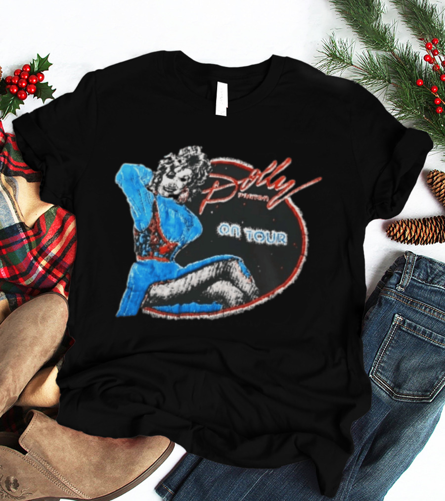 Dolly Parton On Tour Distressed Pinup Style Oval Frame T-Shirt