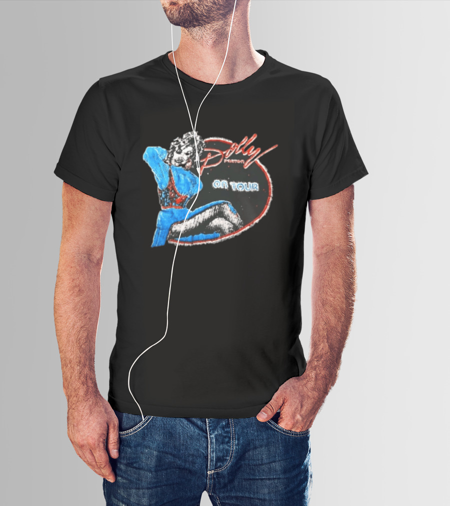 Dolly Parton On Tour Distressed Pinup Style Oval Frame T-Shirt