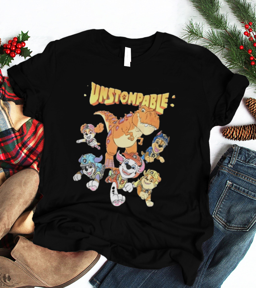 Paw Patrol Unstompable Pups With Tyrannosaurus Dinosaur Adventure T-Shirt