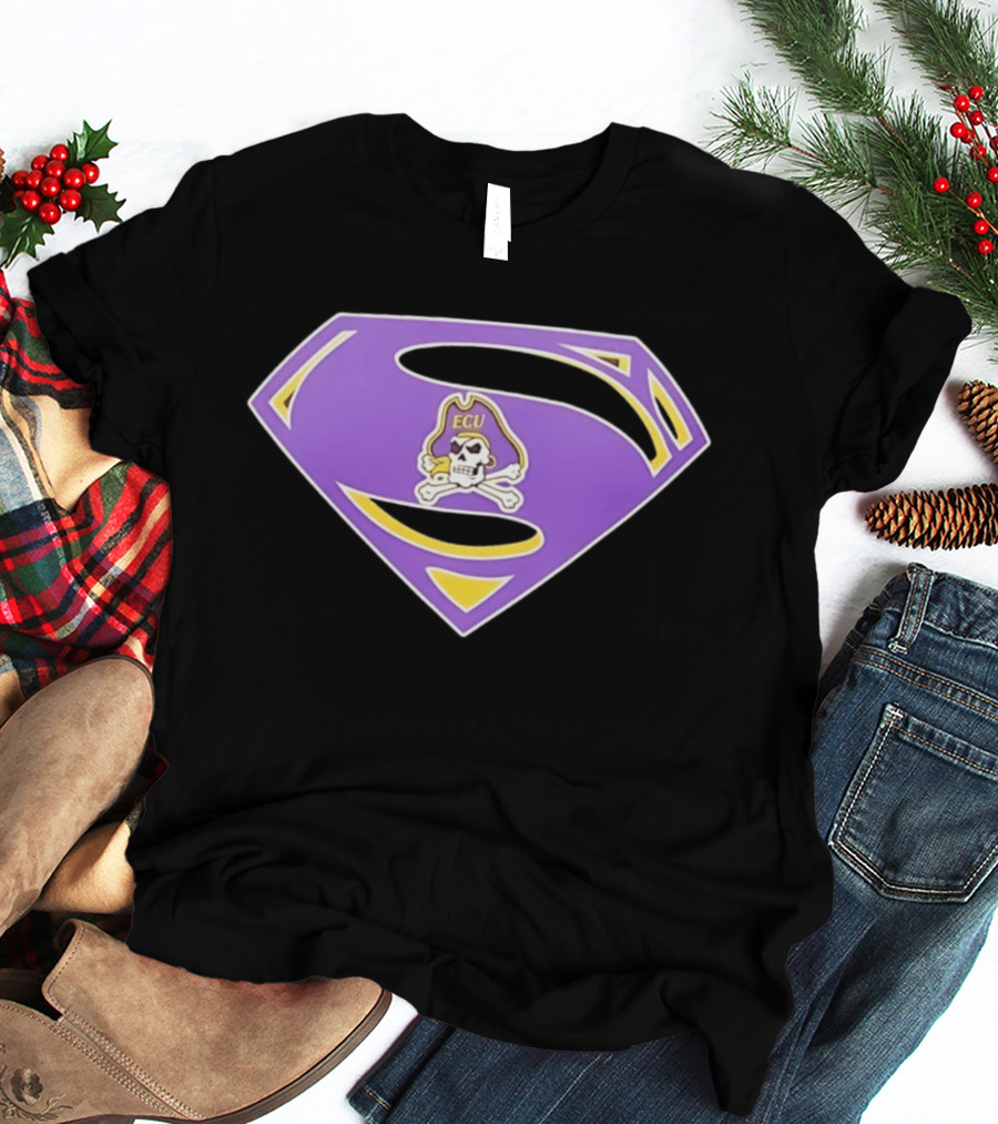 East Carolina University Pirates ECU Skull Superman T-Shirt