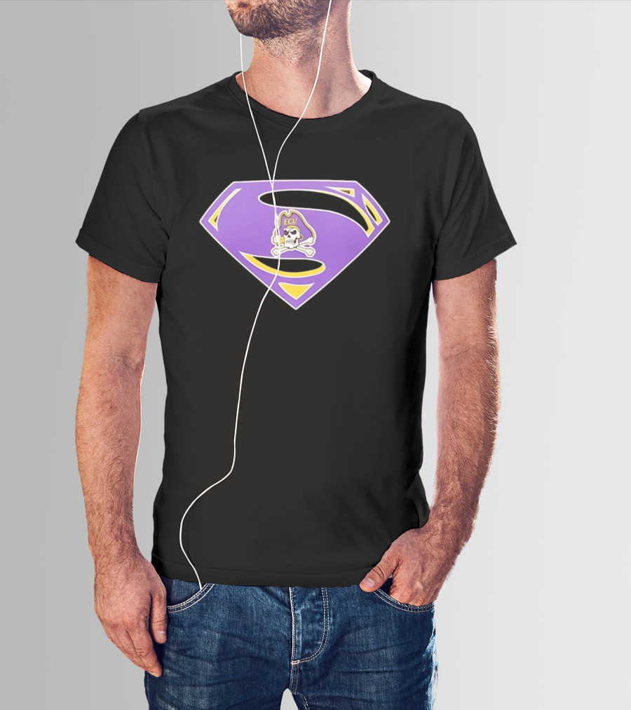 East Carolina University Pirates ECU Skull Superman T-Shirt
