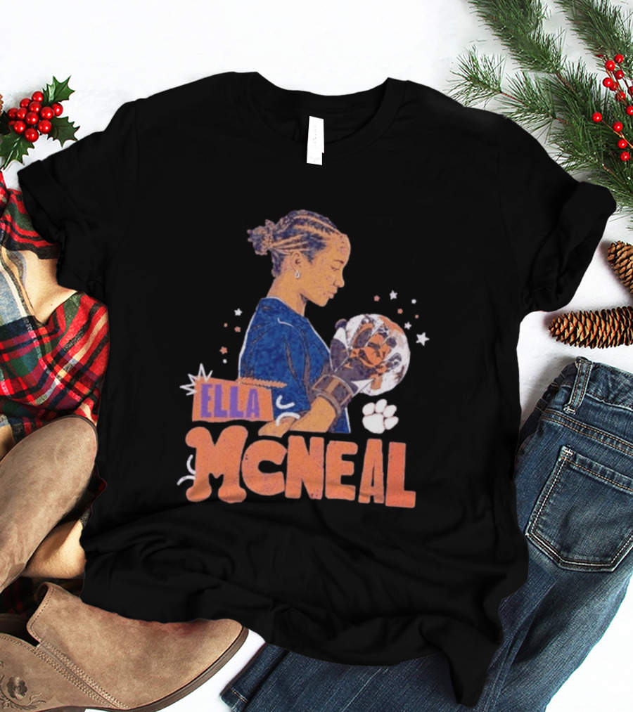 Ella McNeal Clemson Tigers Soccer Player Holding Ball T-Shirt