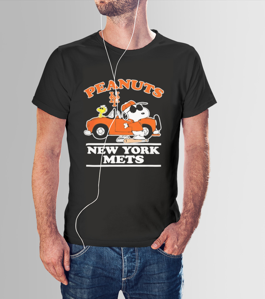Peanuts Snoopy Woodstock New York Mets MLB Fan Gear T-Shirt