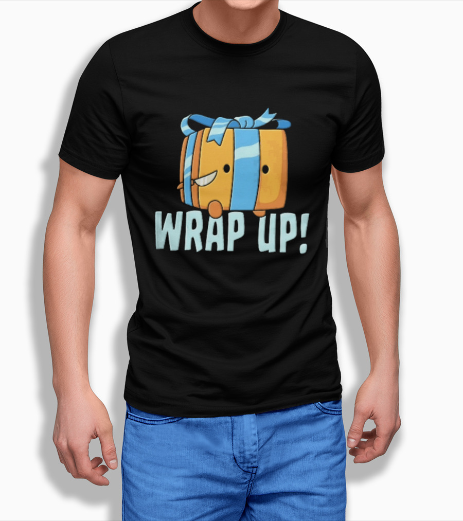 Mischievous Cartoon Ribboned Present Wrap Up With Knife T-Shirt