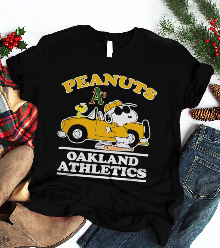 Peanuts Snoopy Woodstock Oakland Athletics A's T-Shirt