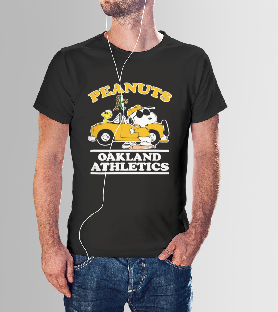 Peanuts Snoopy Woodstock Oakland Athletics A's T-Shirt