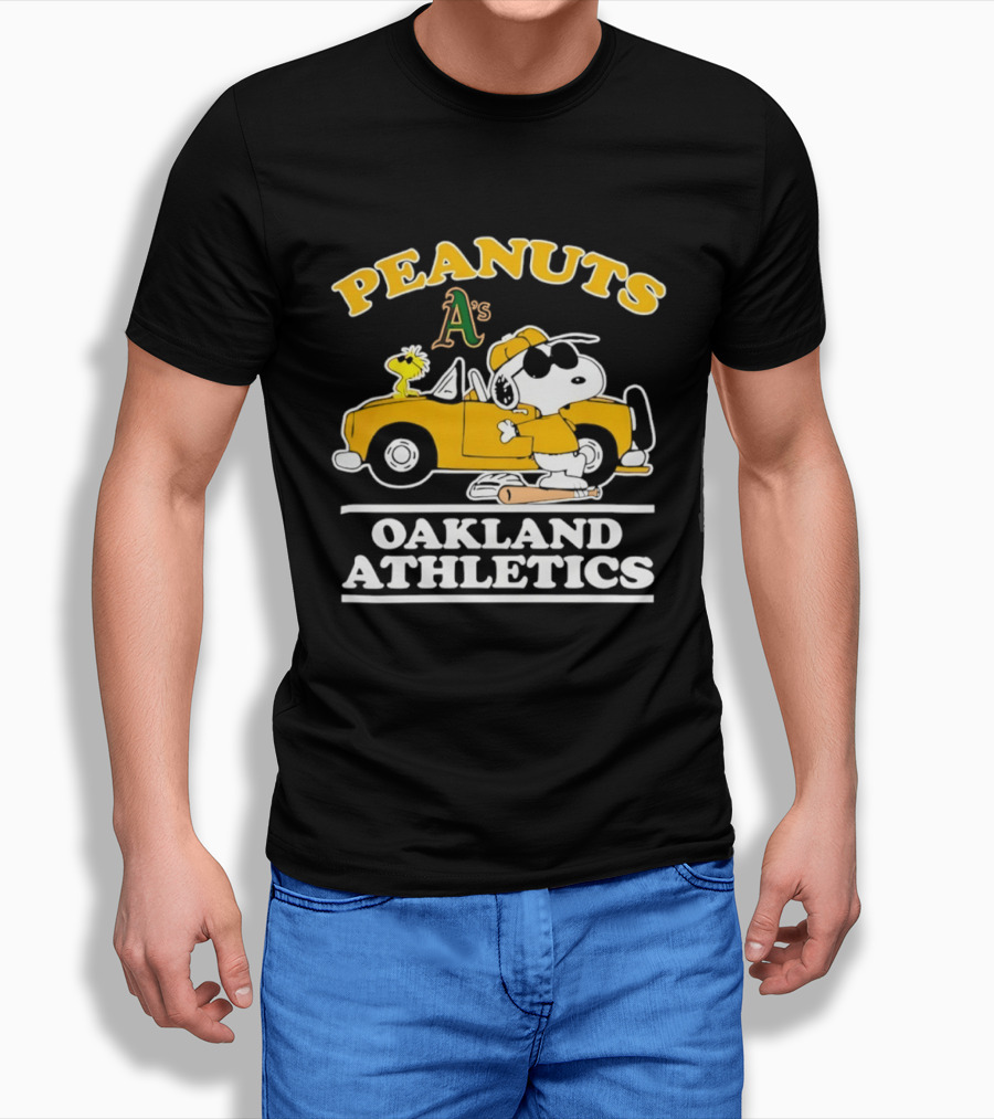 Peanuts Snoopy Woodstock Oakland Athletics A's T-Shirt