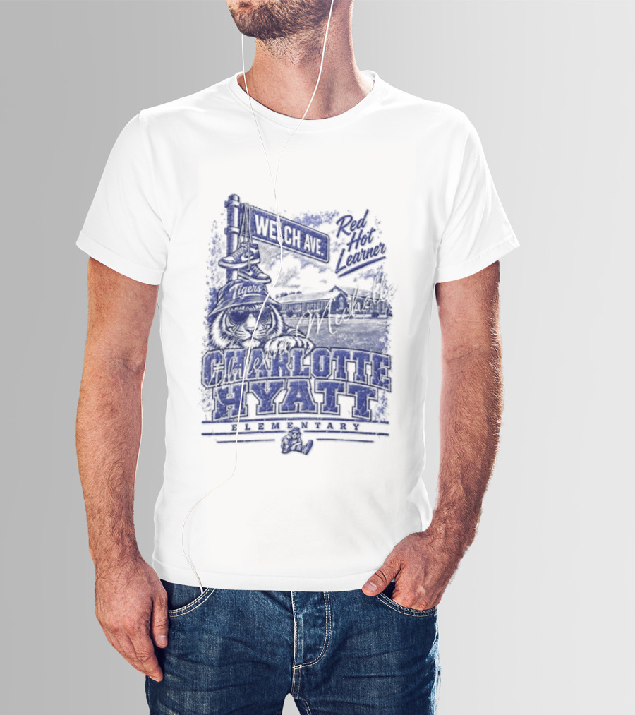 Charlotte Hyatt Welch Ave Tigers Red Hot Learner Elementary T-Shirt