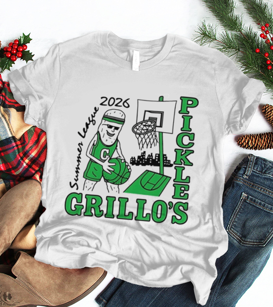 Grillo's Pickles 2026 Summer League Basketball Player And Hoop Fun T-Shirt
