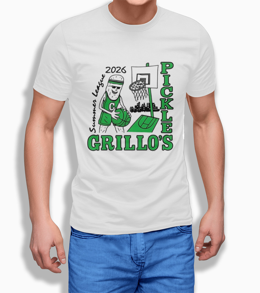 Grillo's Pickles 2026 Summer League Basketball Player And Hoop Fun T-Shirt