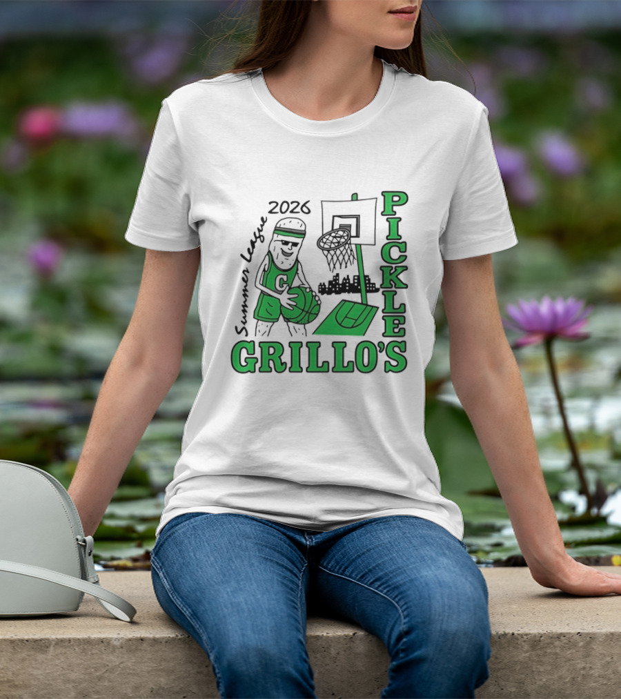Grillo's Pickles 2026 Summer League Basketball Player And Hoop Fun T-Shirt