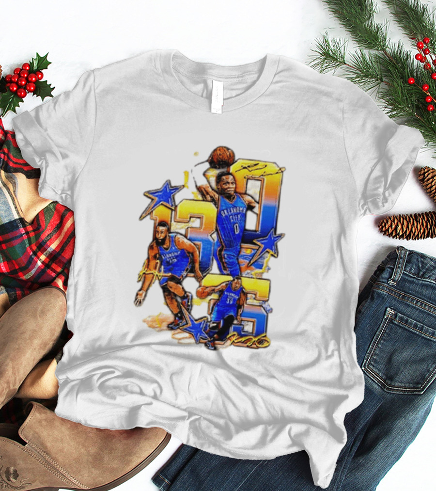 James Harden Russell Westbrook Kevin Durant Oklahoma City Thunder NBA Legends T-Shirt