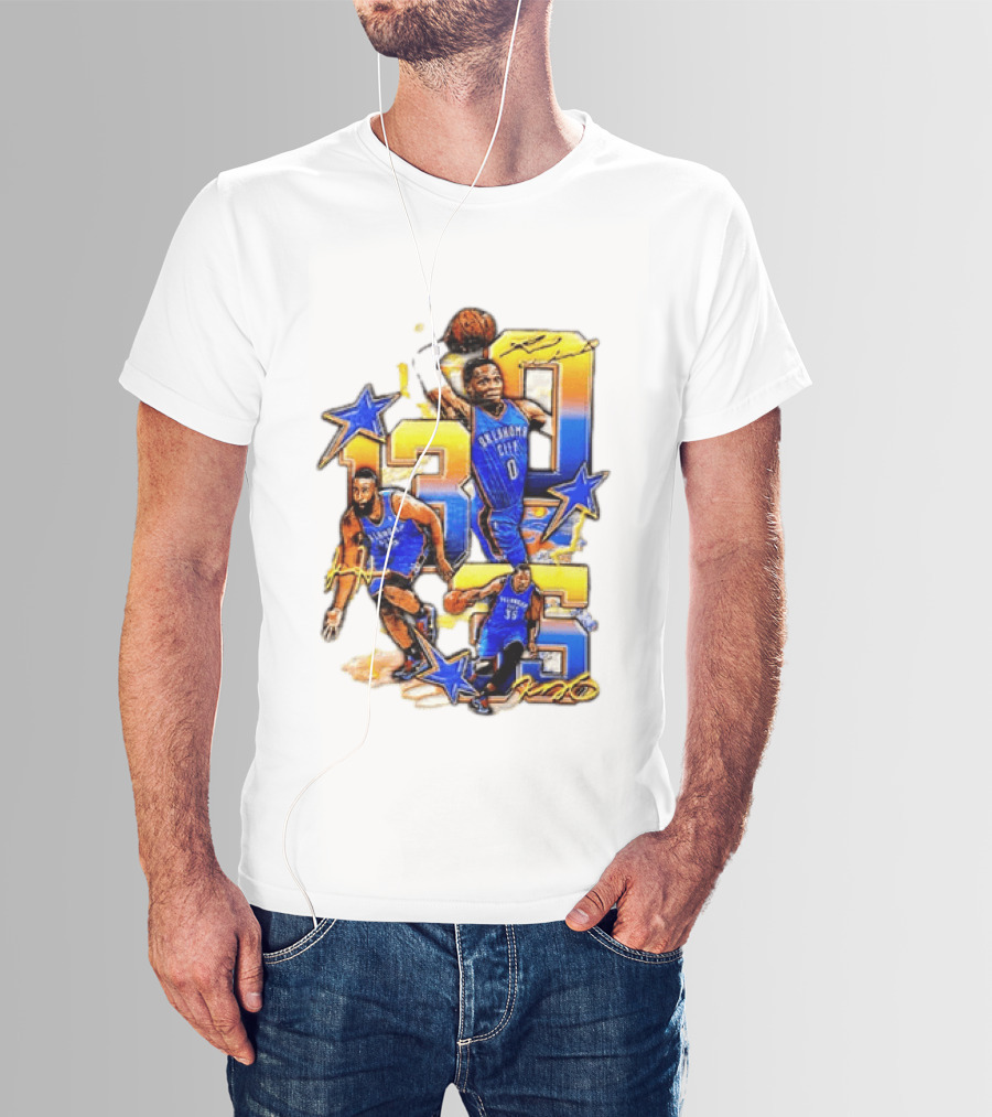 James Harden Russell Westbrook Kevin Durant Oklahoma City Thunder NBA Legends T-Shirt