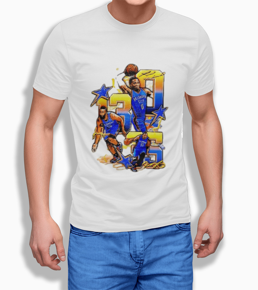 James Harden Russell Westbrook Kevin Durant Oklahoma City Thunder NBA Legends T-Shirt