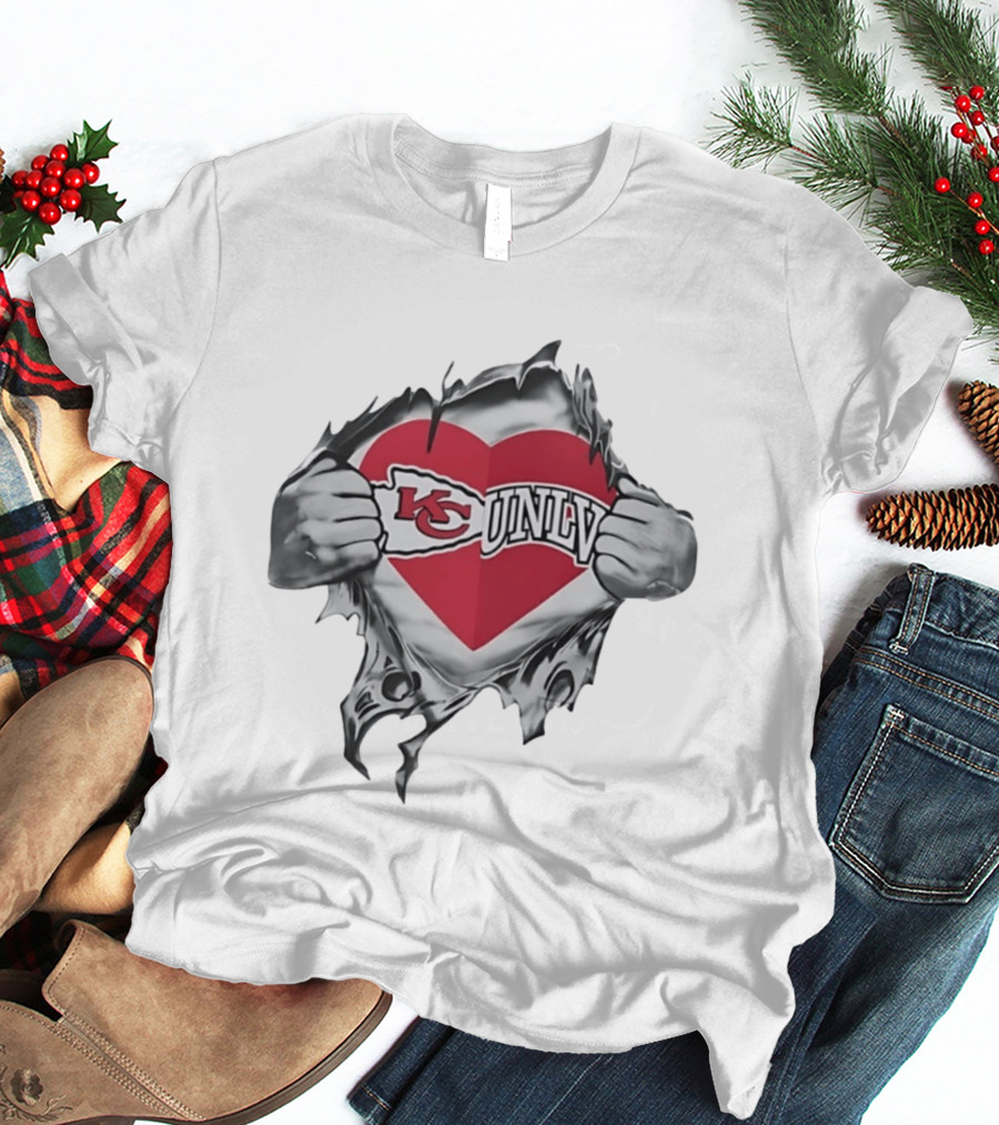 Kansas City Chiefs UNLV Rebels Heart T-Shirt