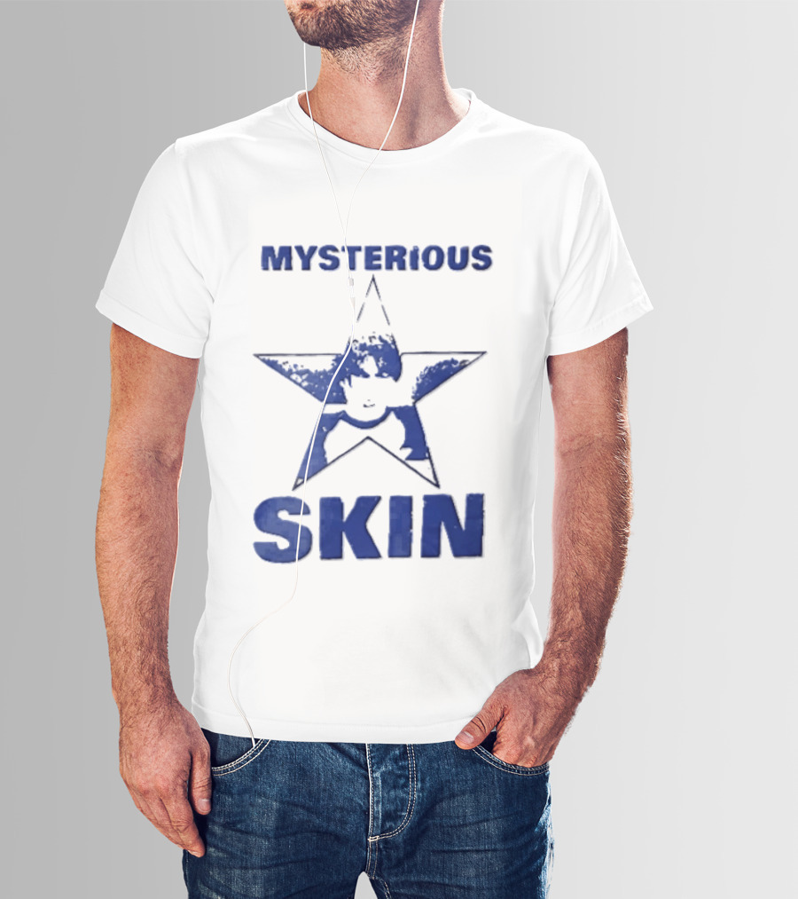 Mysterious Skin Distressed Blue Star Male Bootleg T-Shirt