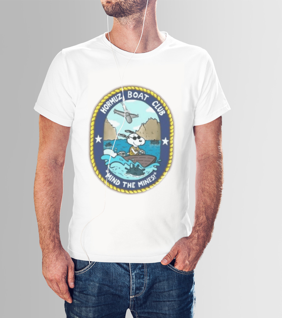 Hormuz Boat Club Snoopy Mind The Mines Marine Adventure Patch T-Shirt