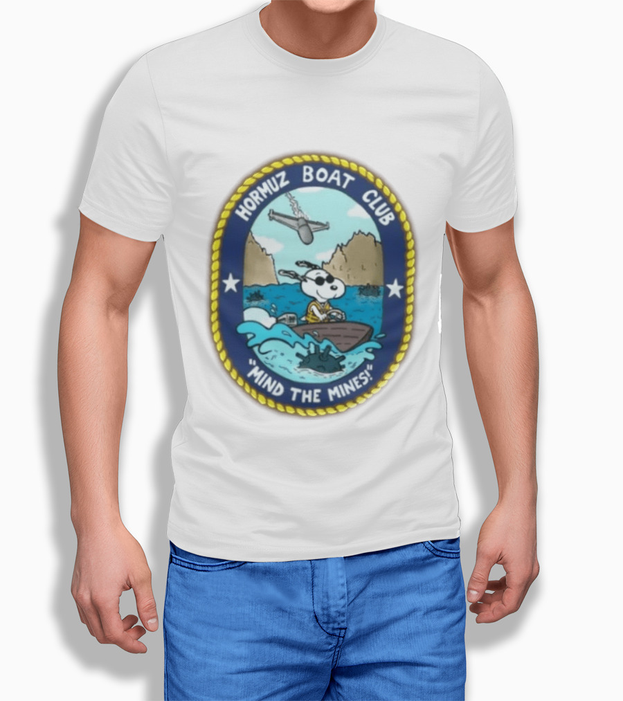 Hormuz Boat Club Snoopy Mind The Mines Marine Adventure Patch T-Shirt