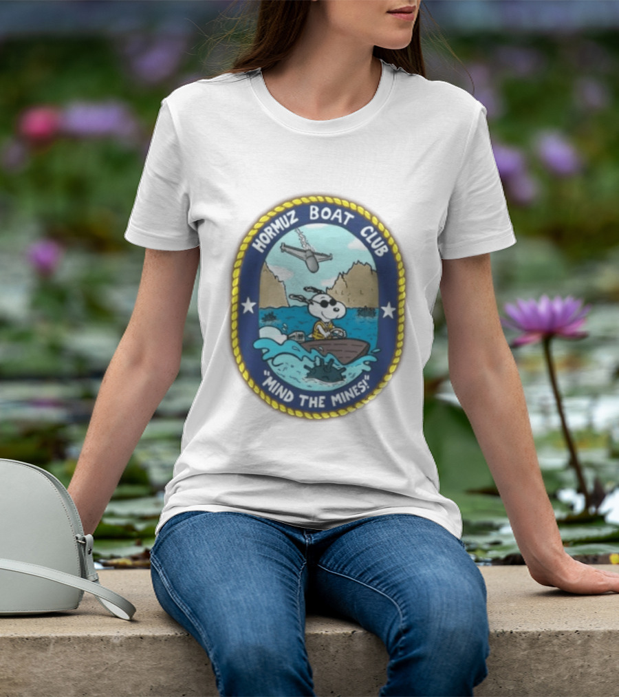 Hormuz Boat Club Snoopy Mind The Mines Marine Adventure Patch T-Shirt