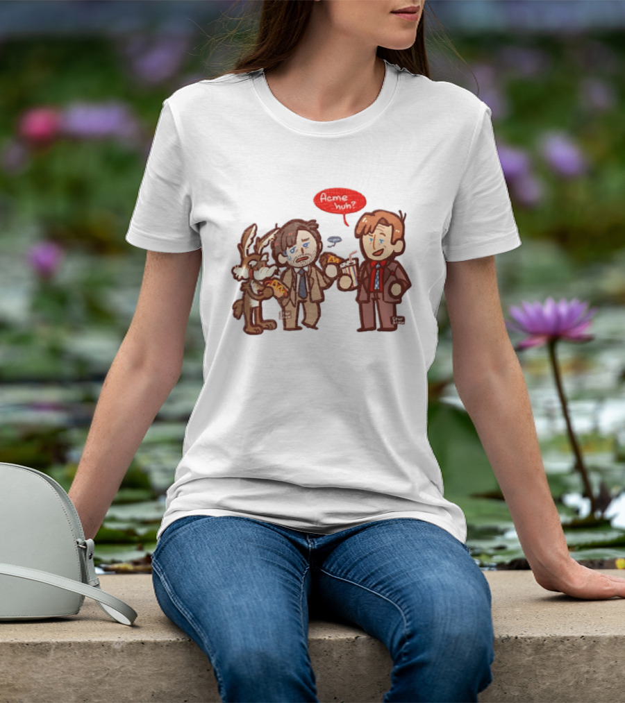 Wile E Coyote Saul Goodman Jimmy McGill Acme Huh Yeah Pizza Milkshake Cartoon Character Collaboration T-Shirt
