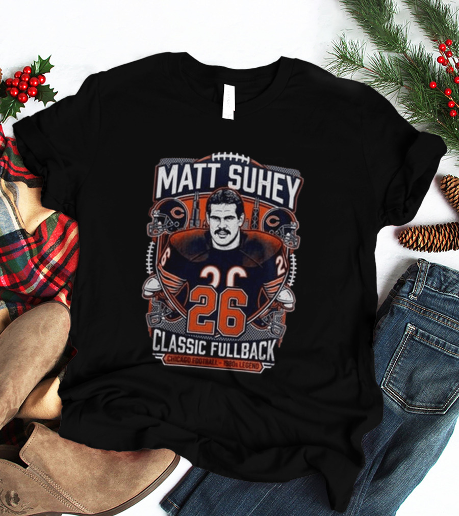 Matt Suhey Chicago Football Legend Classic Fullback 26 1980s T-Shirt