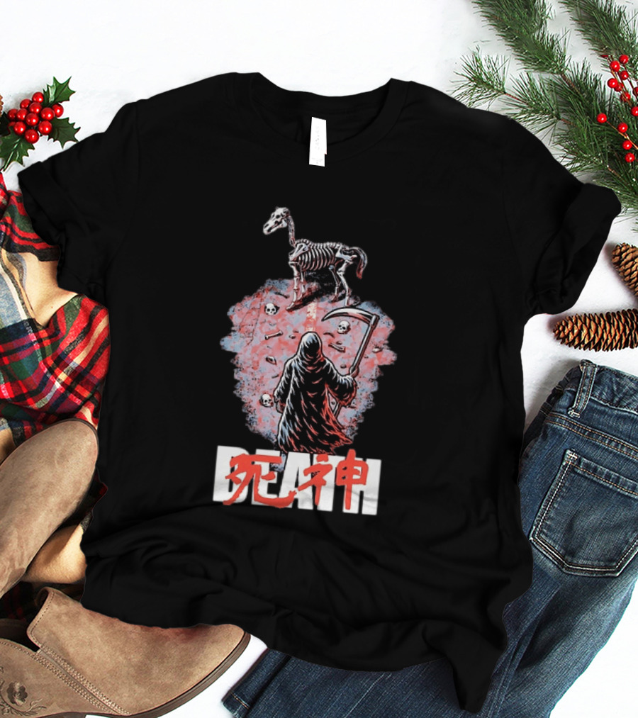 Shinigami Grim Reaper Skeleton Horse T-Shirt