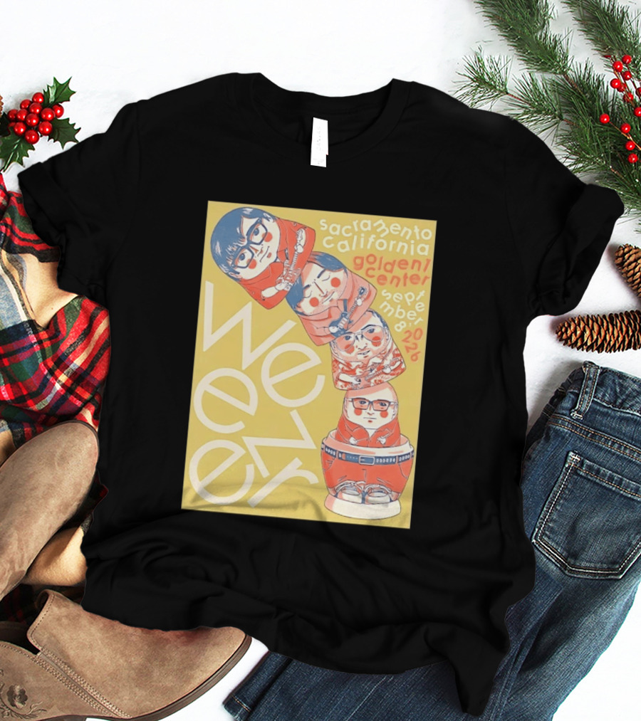 Sacramento California Golden 1 Center September 8 2026 Weezer Concert Matryoshka Dolls T-Shirt
