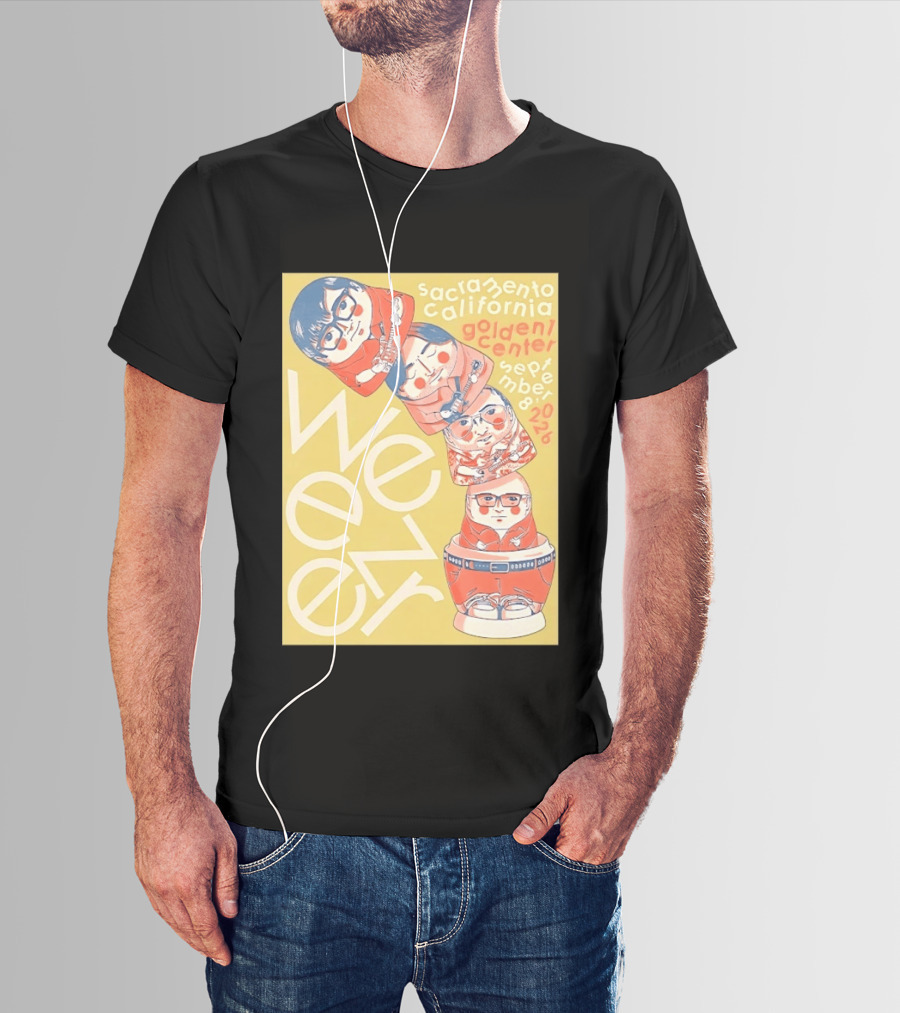 Sacramento California Golden 1 Center September 8 2026 Weezer Concert Matryoshka Dolls T-Shirt
