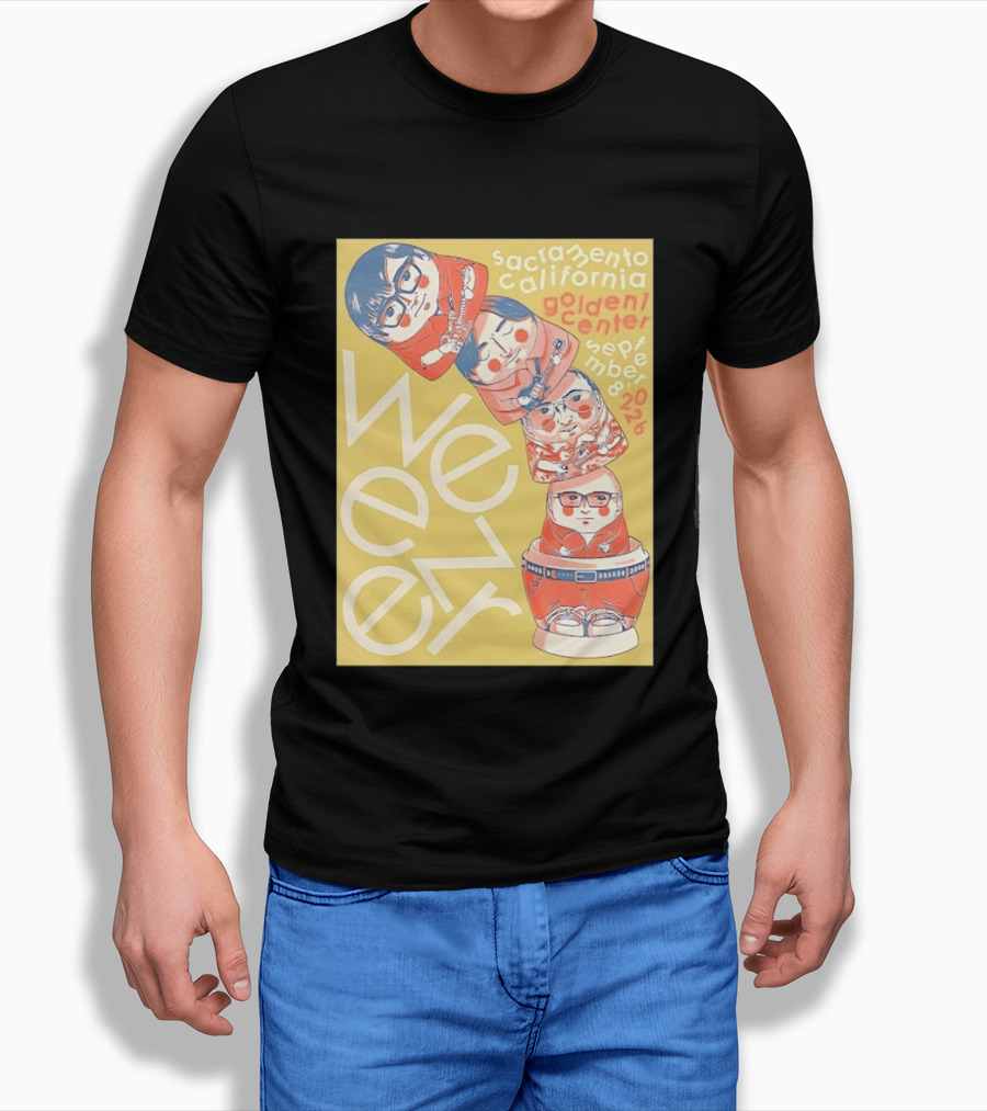Sacramento California Golden 1 Center September 8 2026 Weezer Concert Matryoshka Dolls T-Shirt
