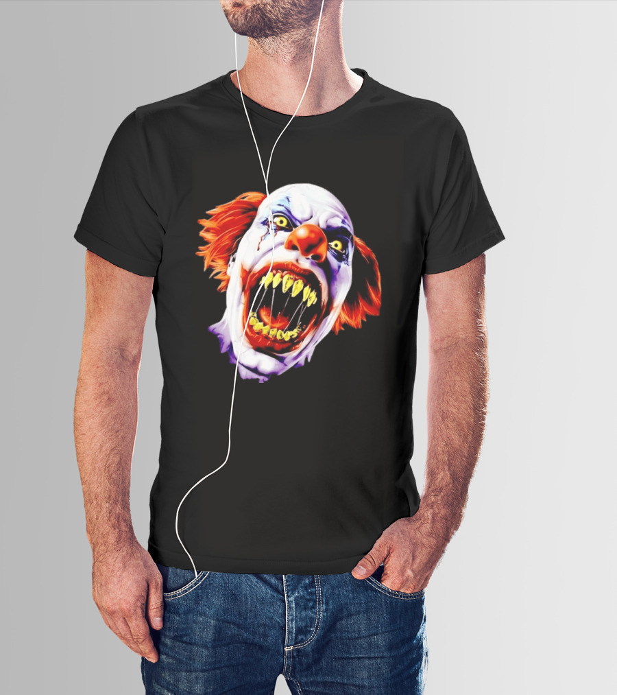 Scary Pennywise The Clown IT Horror Teeth And Fiery Hair T-Shirt