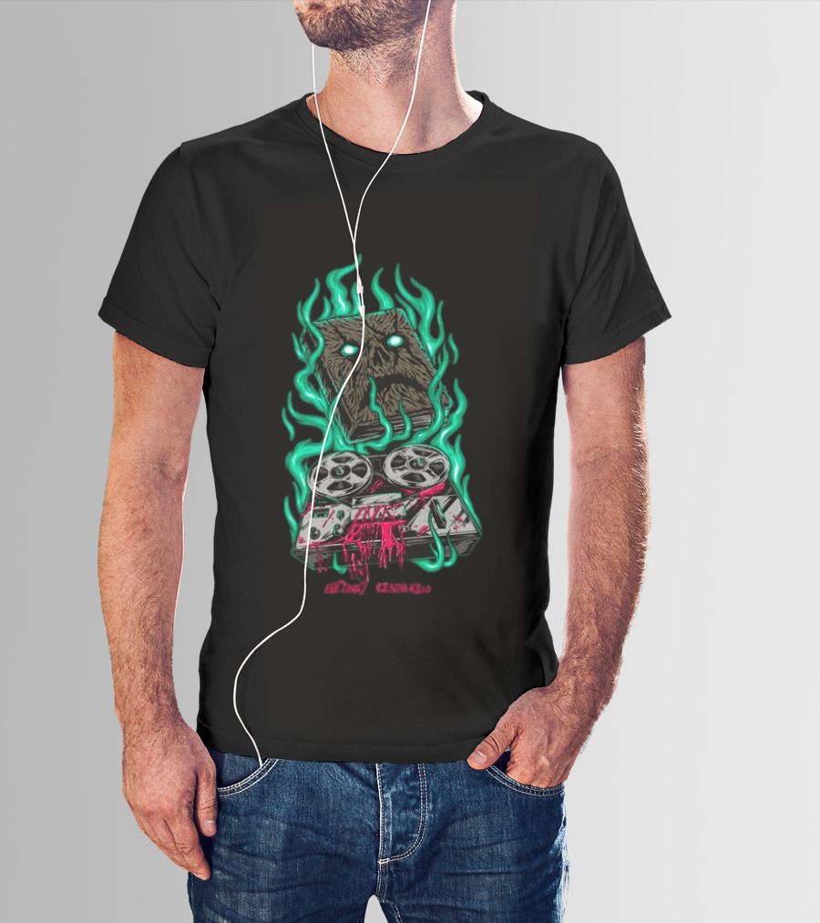 Ice Nine Kills Necronomikills Evil Dead 2 2026 Tape Recorder And Book With Flames T-Shirt