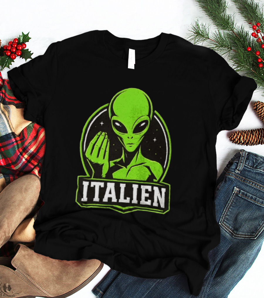 Italien Alien Hand Gesture Space Humor T-Shirt