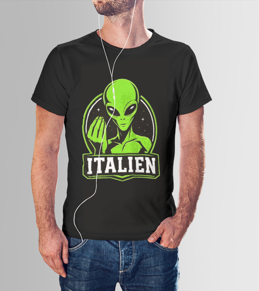 Italien Alien Hand Gesture Space Humor T-Shirt