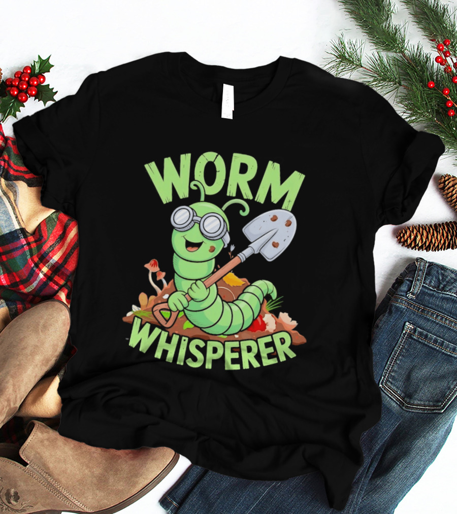 Worm Whisperer Compost Gardening Enthusiast Worm T-Shirt