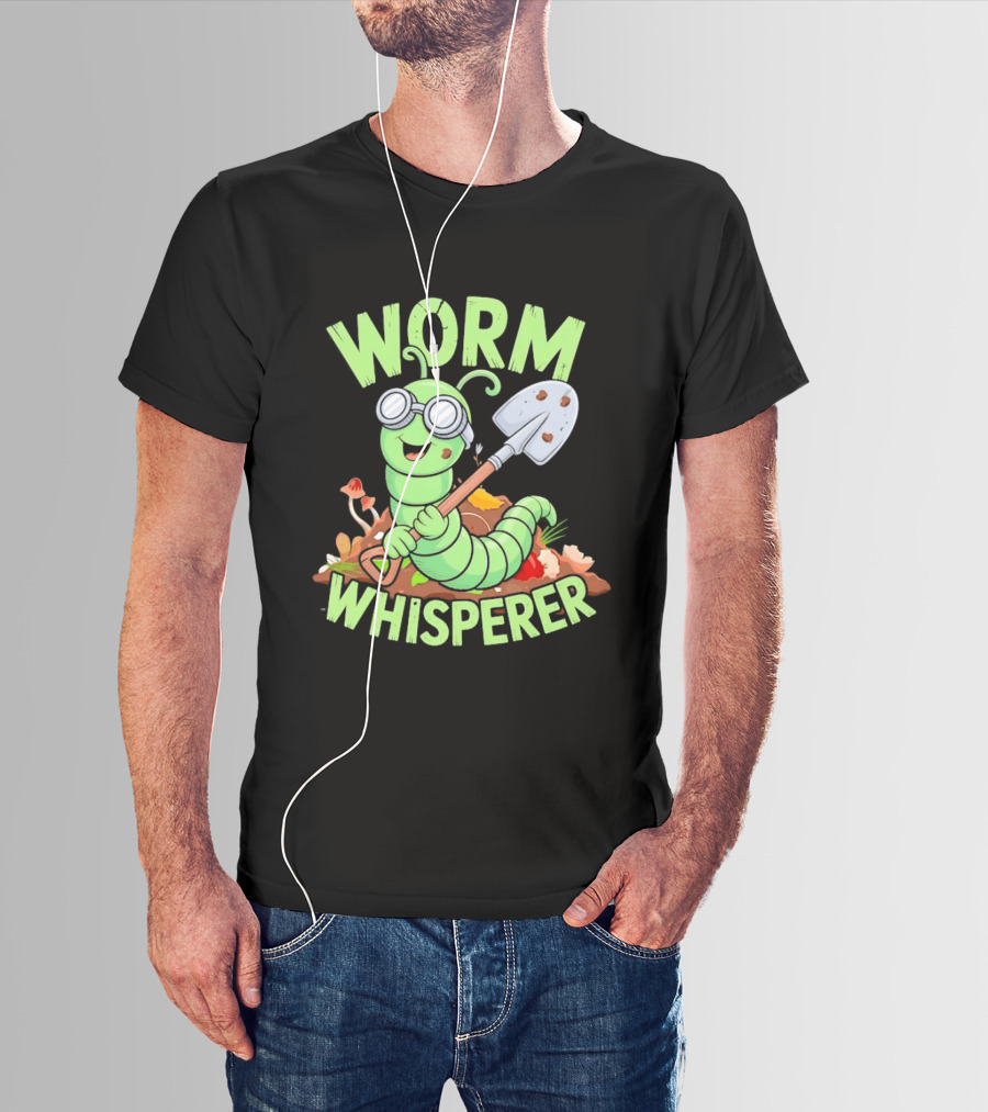 Worm Whisperer Compost Gardening Enthusiast Worm T-Shirt