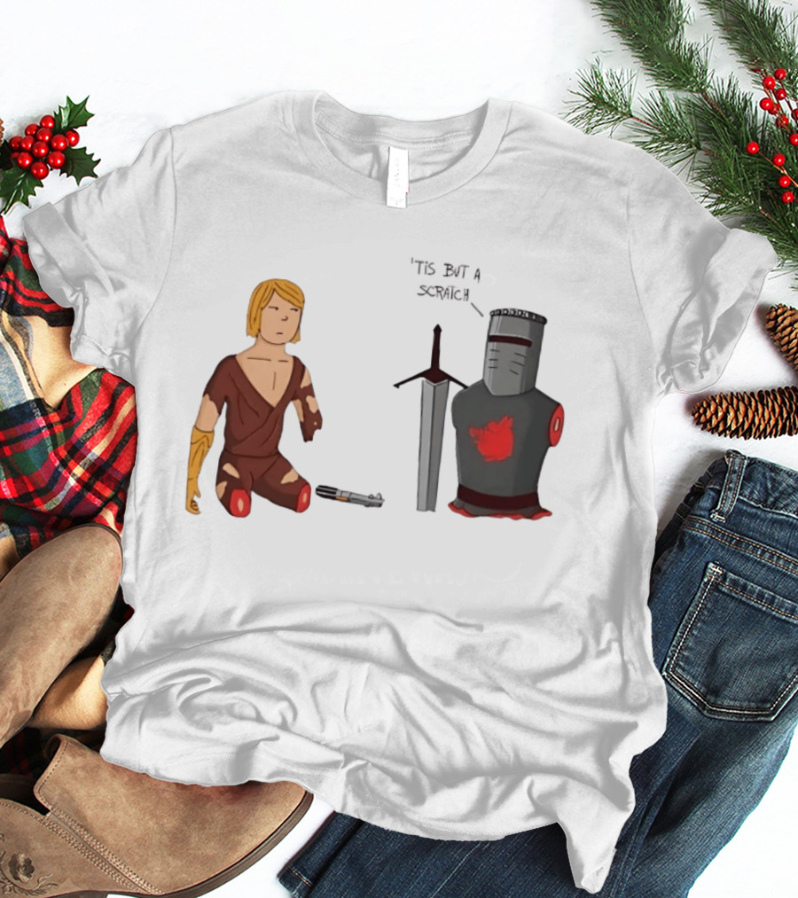 Anakin Skywalker And The Black Knight 'Tis But A Scratch Crossover Humor T-Shirt