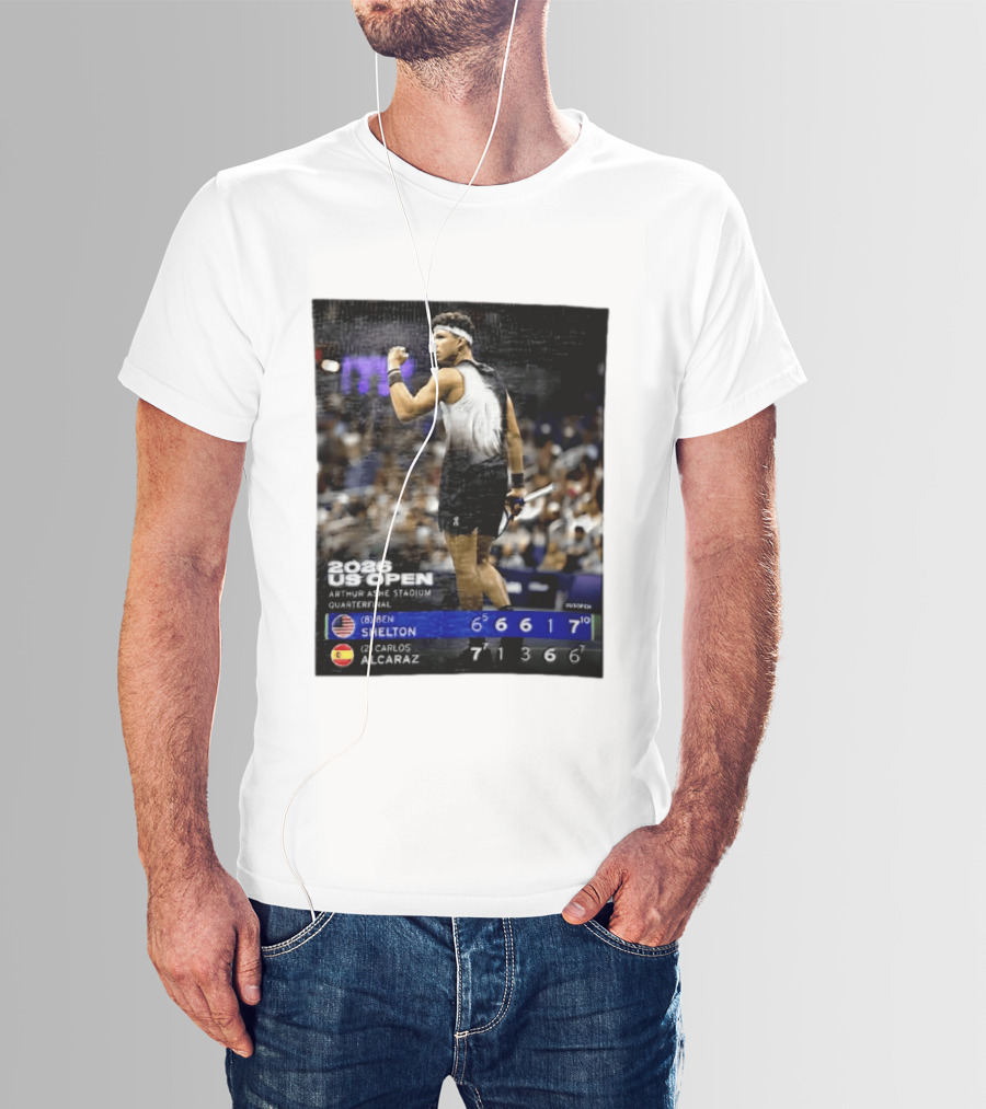 2026 US Open Arthur Ashe Stadium Quarterfinal Ben Shelton Vs Carlos Alcaraz T-Shirt