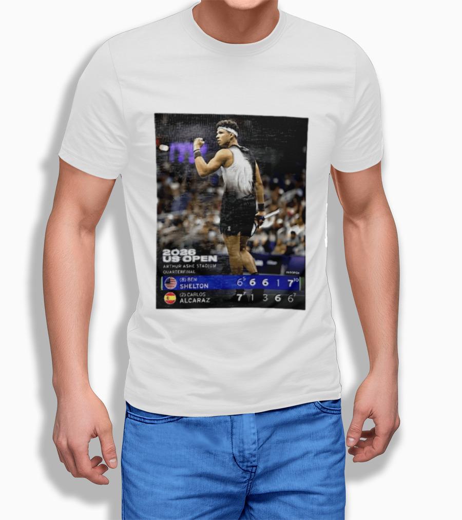 2026 US Open Arthur Ashe Stadium Quarterfinal Ben Shelton Vs Carlos Alcaraz T-Shirt