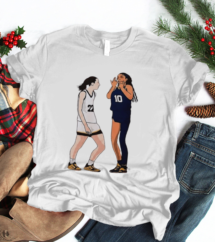 Caitlin Clark Angel Reese Basketball Rivalry 22 Vs 10 T-Shirt