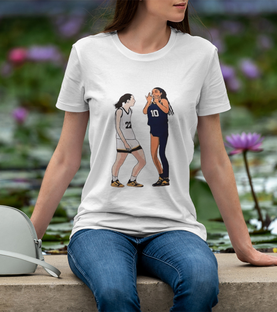Caitlin Clark Angel Reese Basketball Rivalry 22 Vs 10 T-Shirt