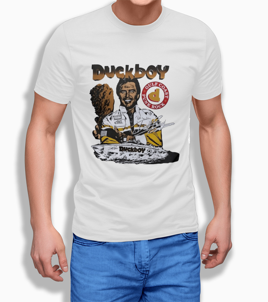 Duckboy Gulf Coast Punk Rock Diet Coke Racing Boat Signature T-Shirt