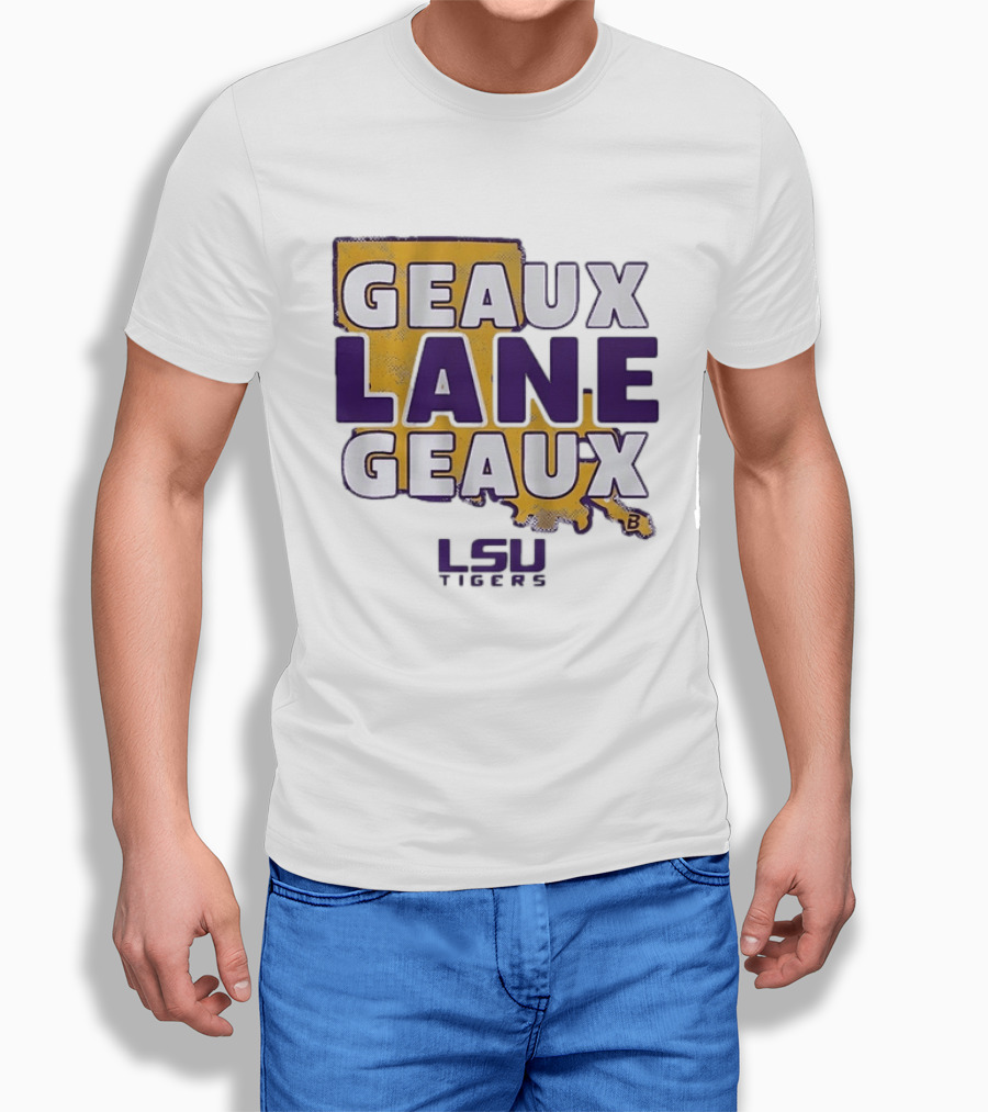 Geaux Lane Geaux LSU Tigers Louisiana State University Map T-Shirt